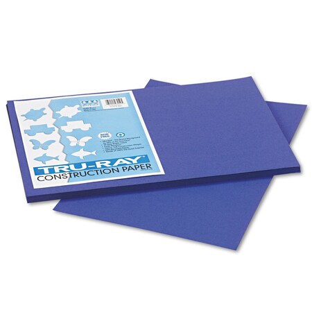 Pacon Tru-Ray Construction Paper, 76 lb Text Weight, 12 x 18, Royal Blue, PK50 103049